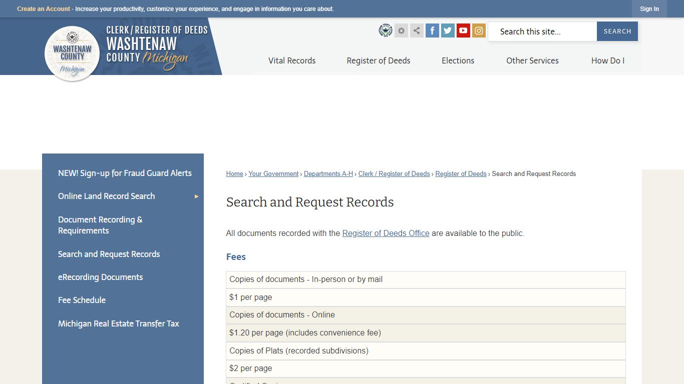 Search and Request Records | Washtenaw County, MI